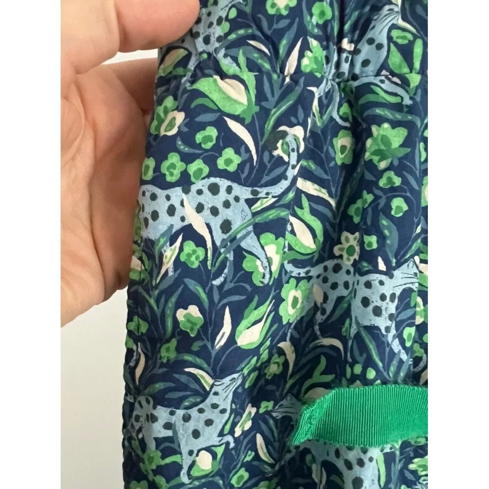 J Crew Pajama Pants Women 2X Blue Green Floral Cheetah Print BM286‎